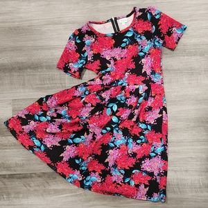 Lularoe Amelia floral dress with pockets, size small